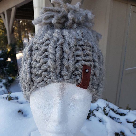 Wool winter set, coffee gray, sweater and matching hat, hand knitted - Picture 4 of 8